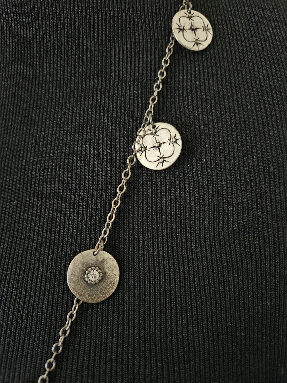 Silver-Tone Floral Disc Necklace - Women Jewelry